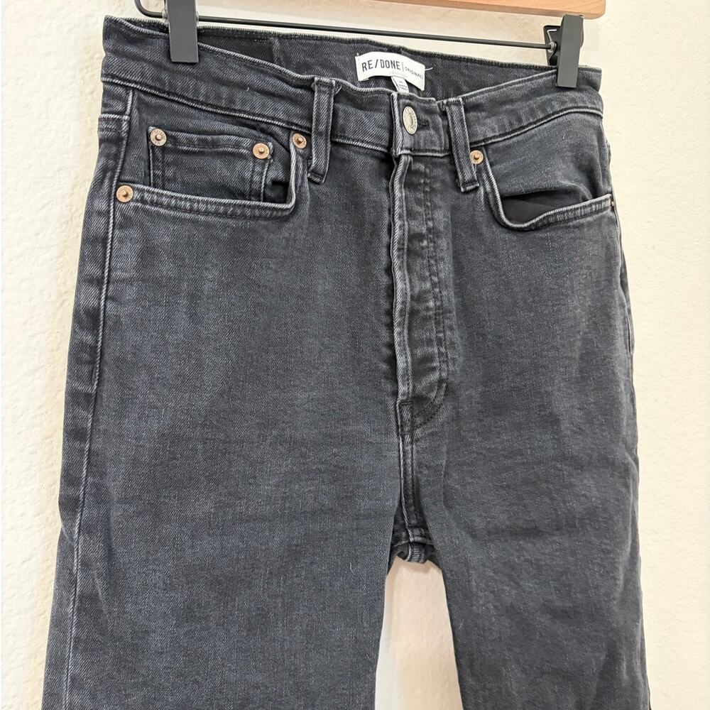 Re/Done Jeans Women's Size 29 Black Denim High Waisted Button Fly Straight Leg - Picture 2 of 8